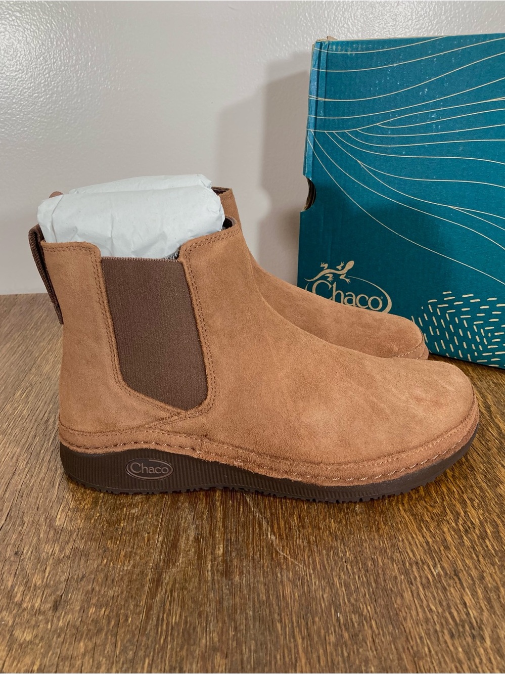 Chaco Paonia Chelsea Suede Boot Women’s Size 6 Cinnamon Brown